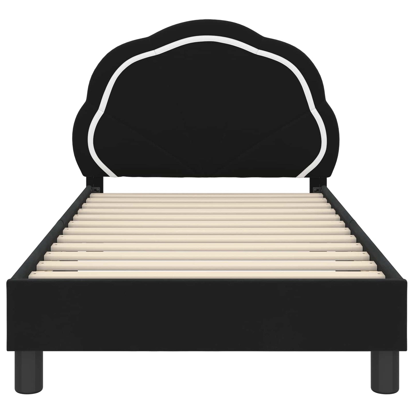 Struttura letto bambini con testata Nero 80 x 160 cm Velluto | homemem39