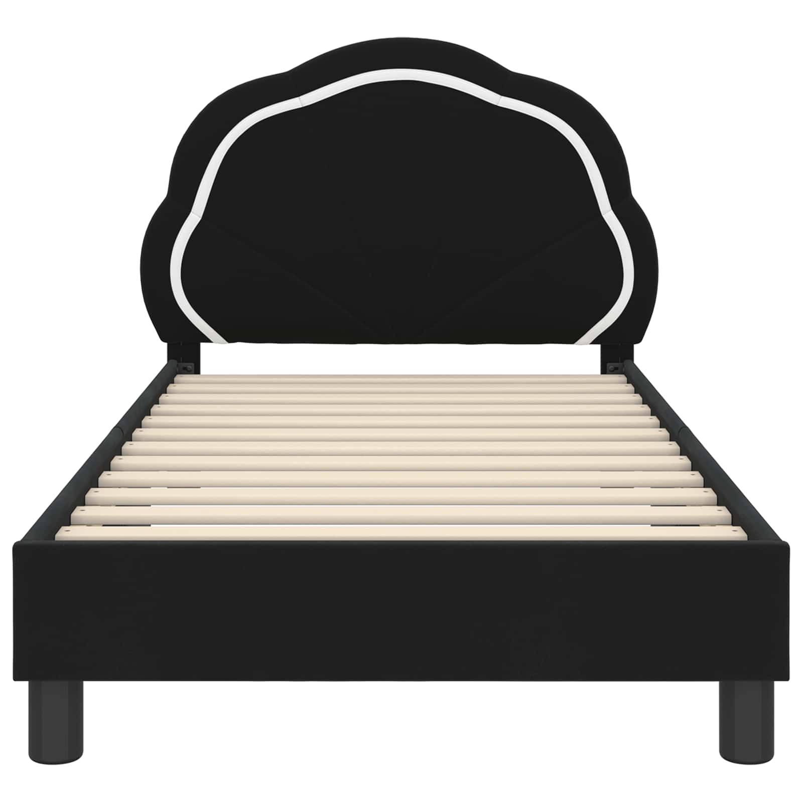 Struttura letto bambini con testata Nero 80 x 160 cm Velluto | homemem39