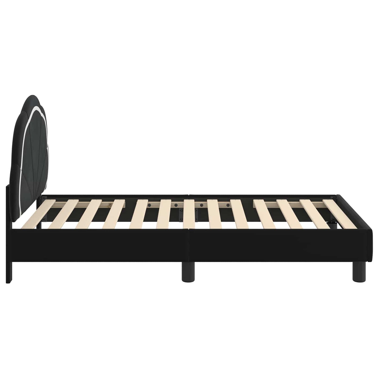Struttura letto bambini con testata Nero 80 x 160 cm Velluto | homemem39