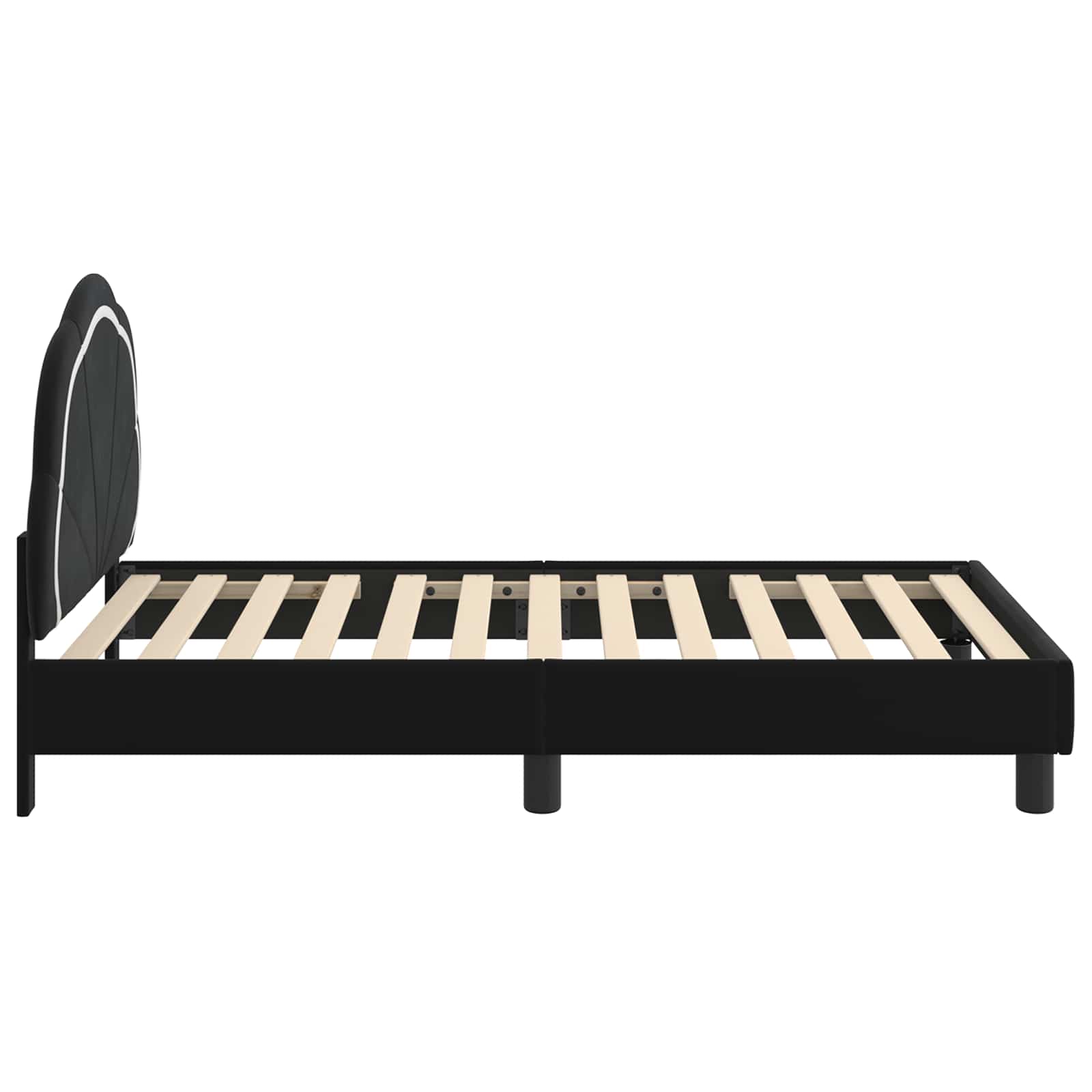 Struttura letto bambini con testata Nero 80 x 160 cm Velluto | homemem39