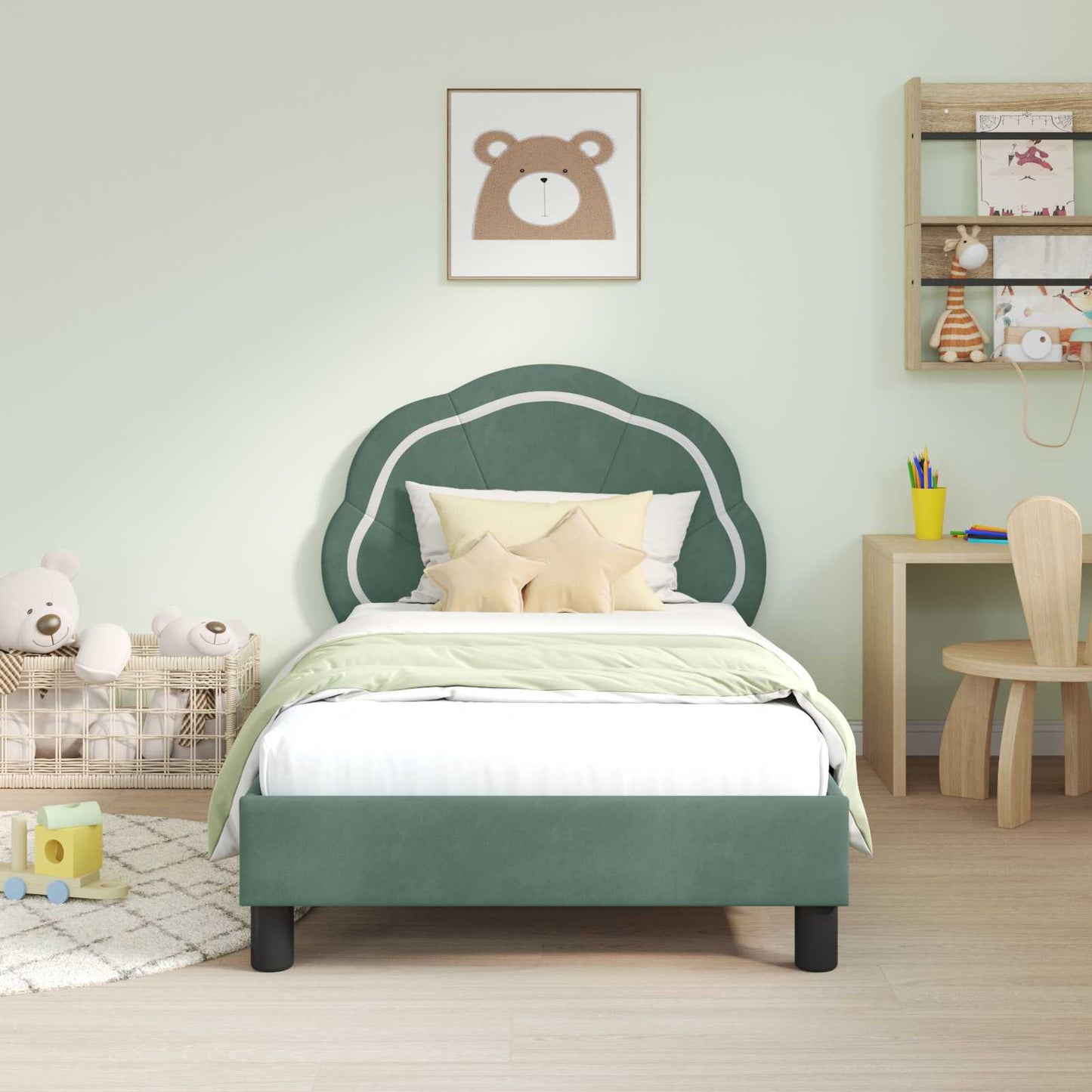 Struttura letto bambini con testata Verde Mare 80 x 160 cm | homemem39