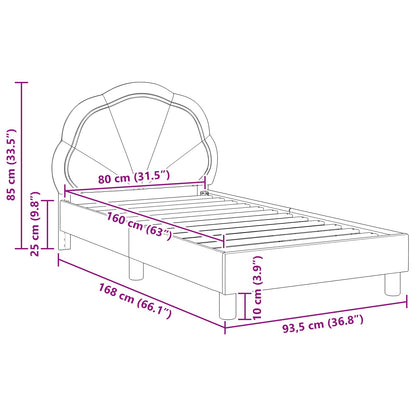 Struttura letto bambini con testata Verde Mare 80 x 160 cm | homemem39