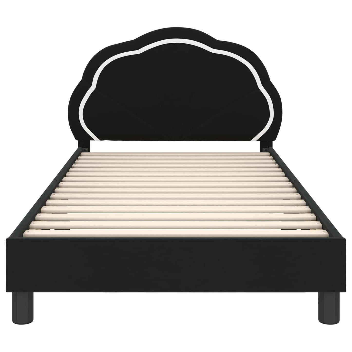 Struttura letto bambini con testata Nero 80 x 200 cm Velluto | homemem39