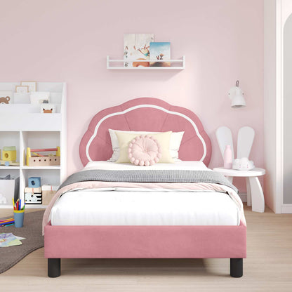 Struttura letto bambini con testata Rosa 80 x 200 cm Velluto | homemem39