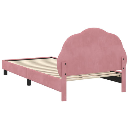 Struttura letto bambini con testata Rosa 80 x 200 cm Velluto | homemem39