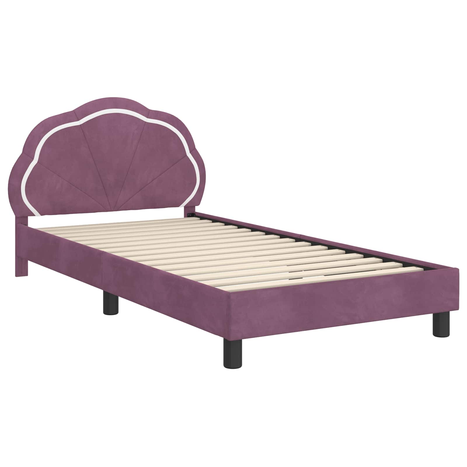 Struttura letto bambini con testata Viola 80 x 200 cm Velluto | homemem39