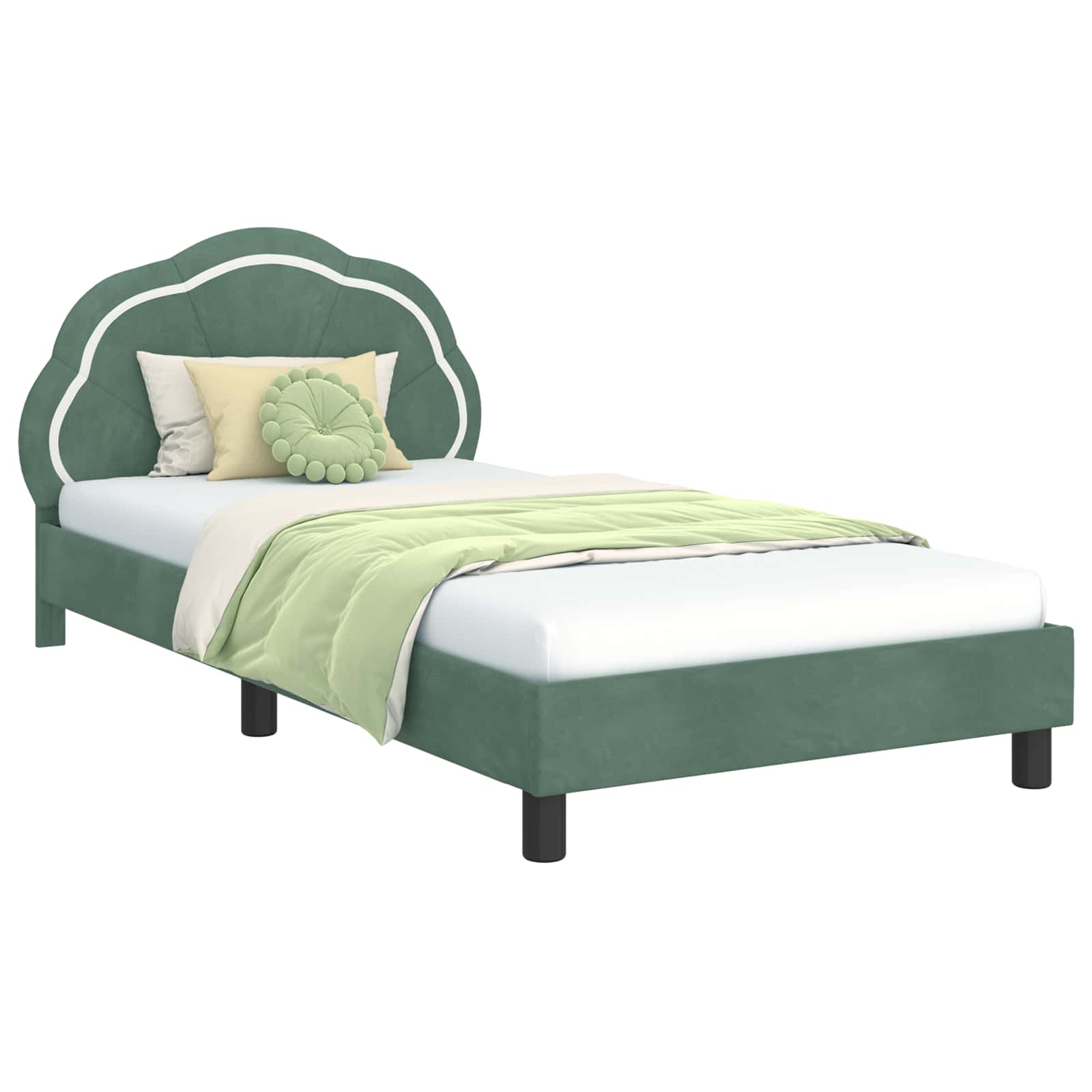 Struttura letto bambini con testata Verde Mare 80 x 200 cm | homemem39