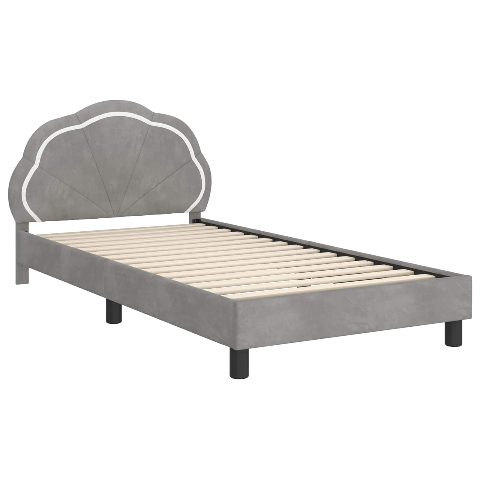 Struttura letto bambini con testata Grigio Chiaro 90 x 190 cm | homemem39