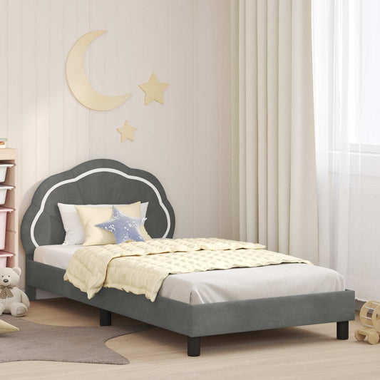 Struttura letto bambini con testata Grigio Scuro 90 x 190 cm | homemem39