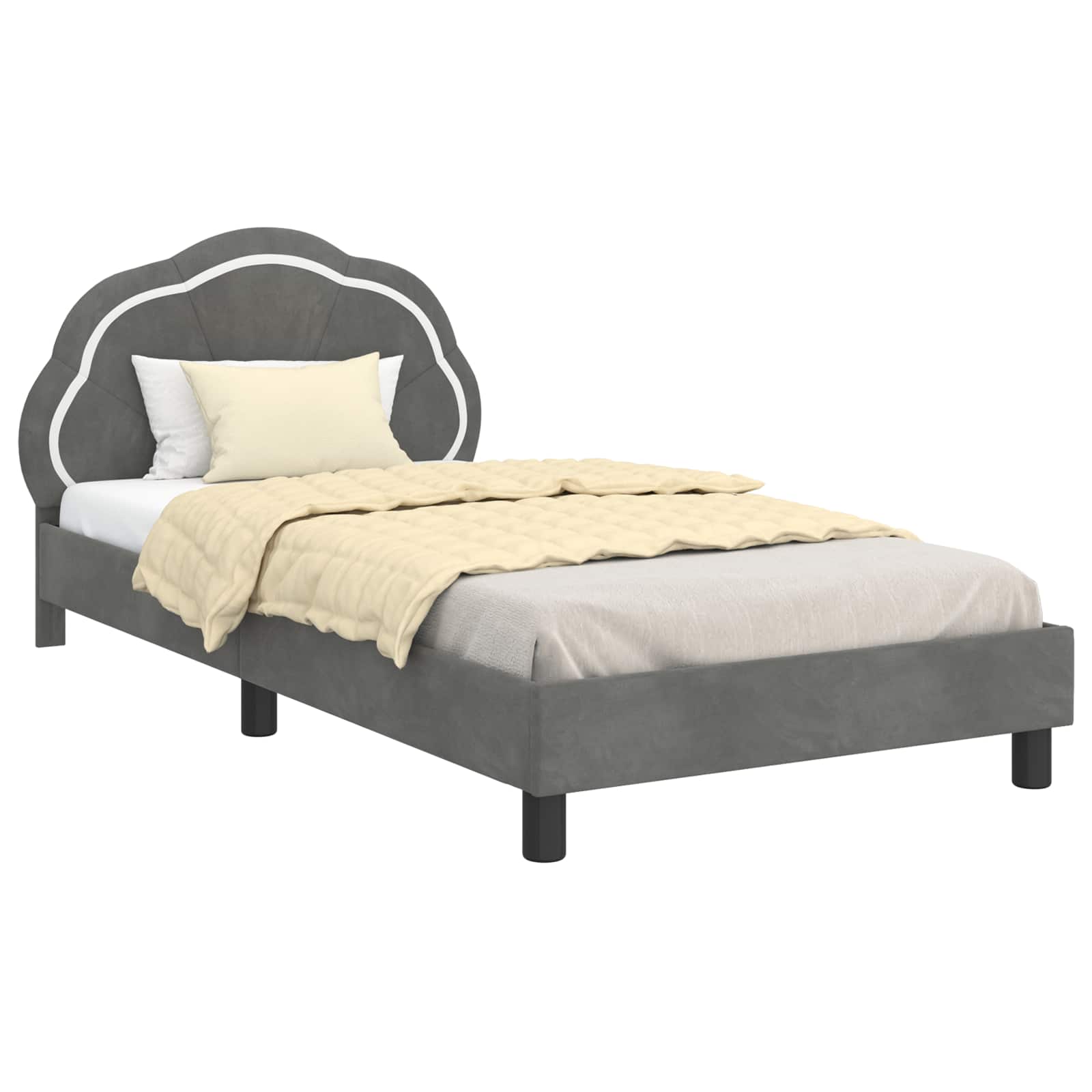 Struttura letto bambini con testata Grigio Scuro 90 x 190 cm | homemem39