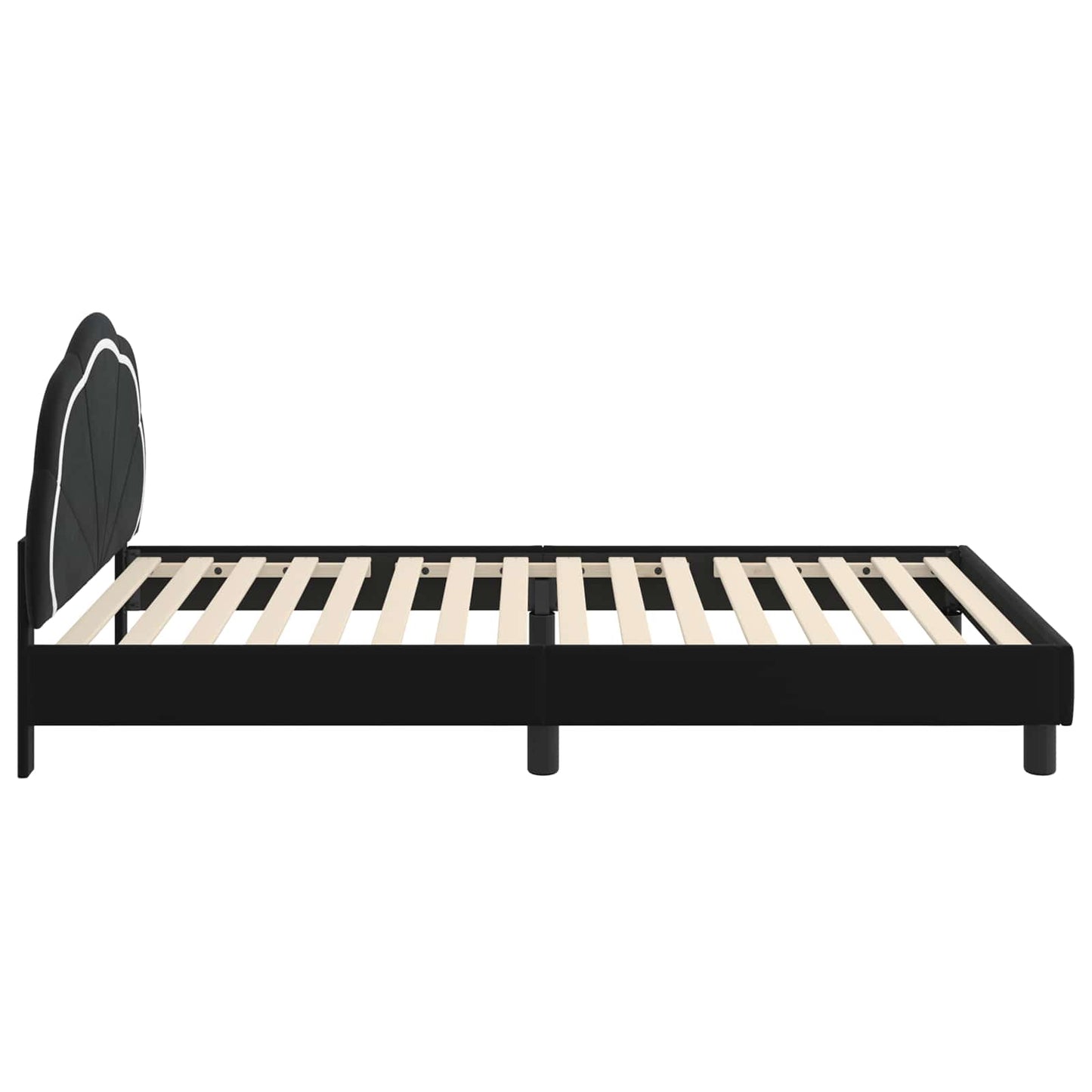 Struttura letto bambini con testata Nero 90 x 190 cm Velluto | homemem39