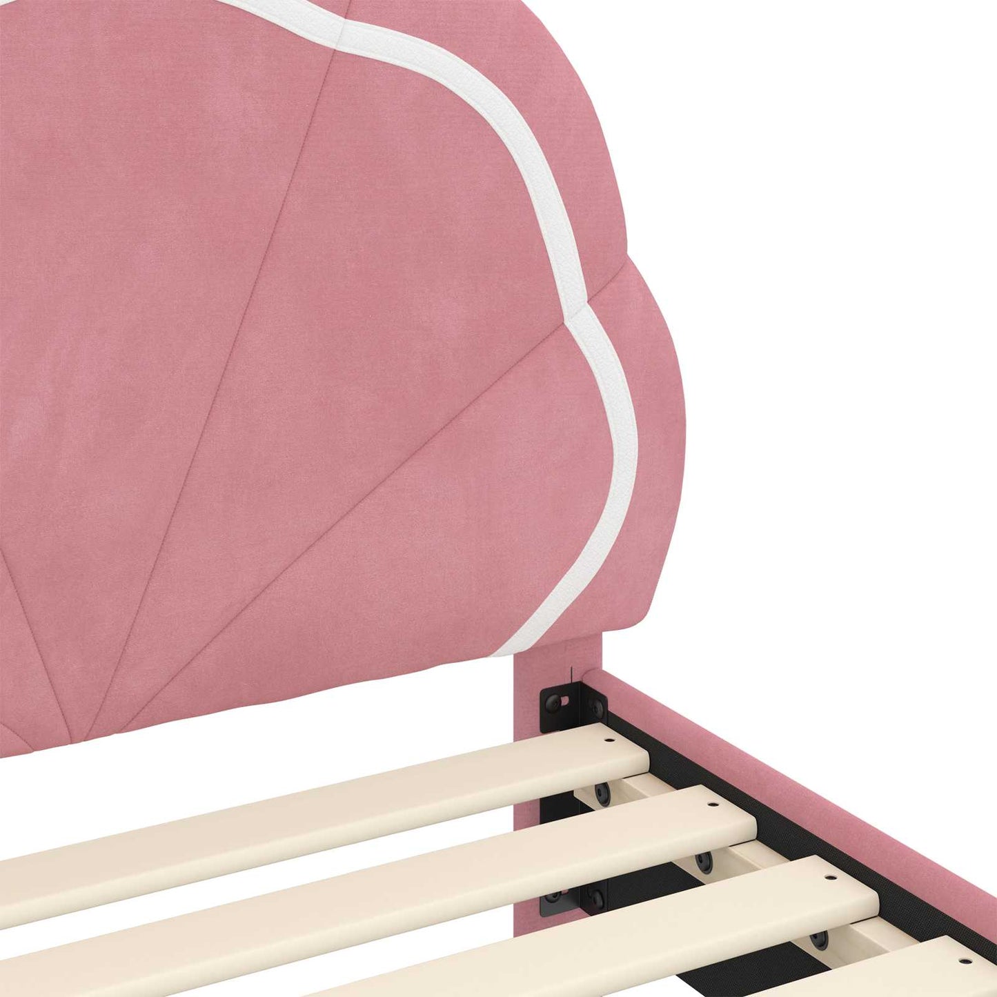 Struttura letto bambini con testata Rosa 90 x 190 cm Velluto | homemem39