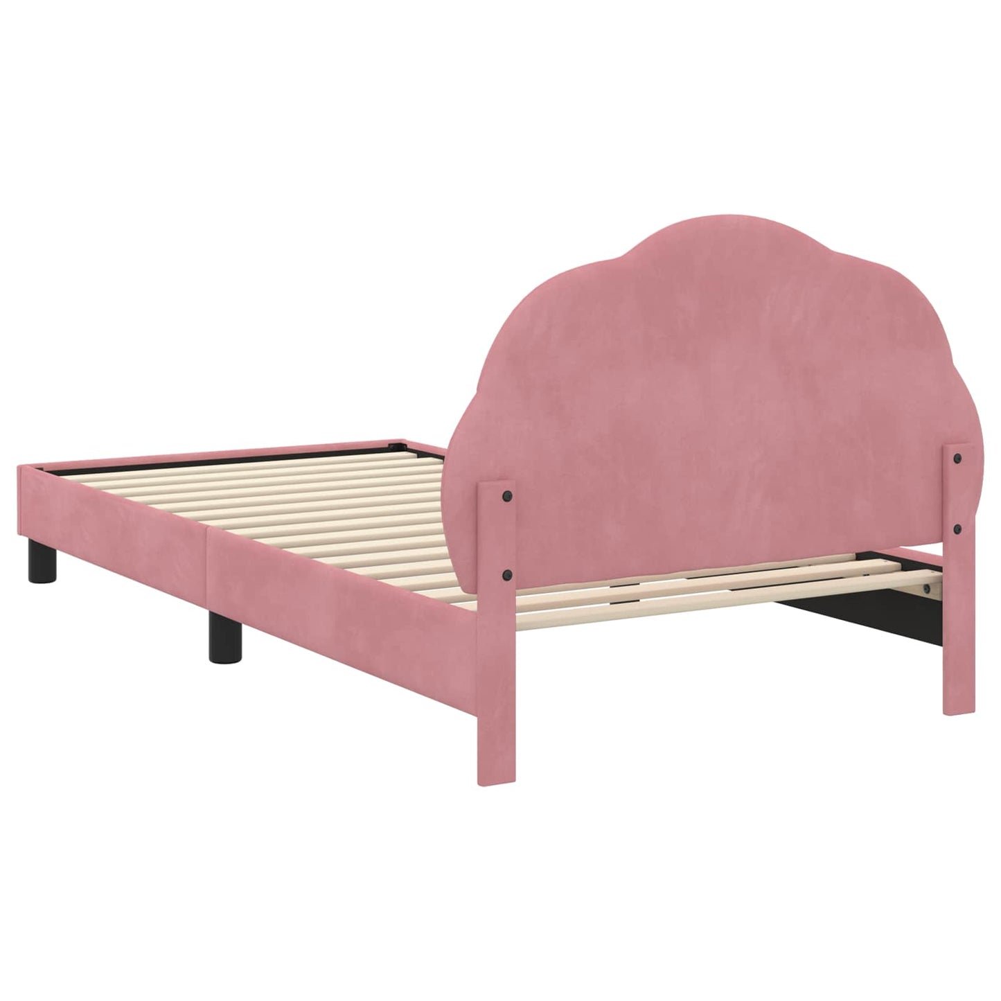 Struttura letto bambini con testata Rosa 90 x 190 cm Velluto | homemem39