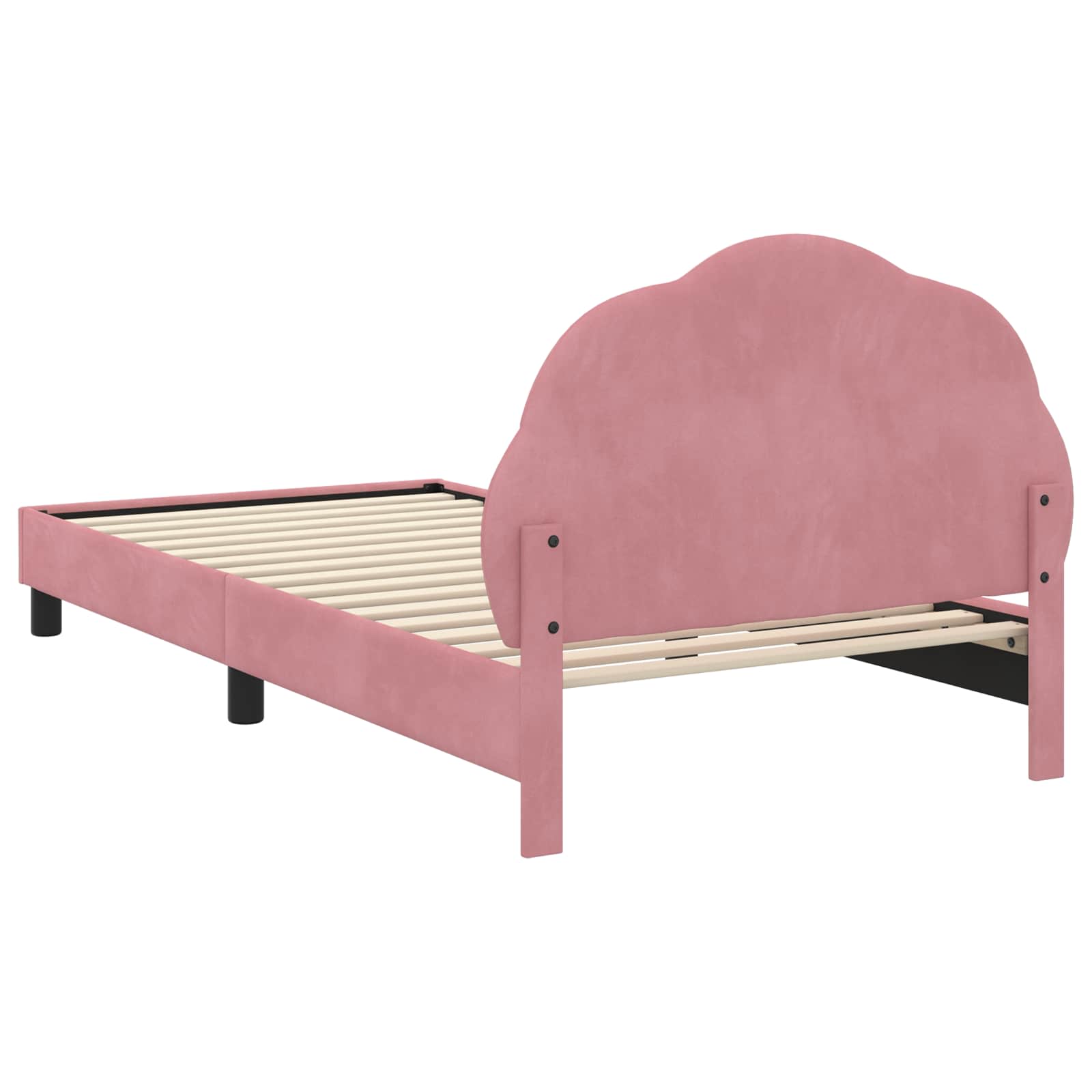Struttura letto bambini con testata Rosa 90 x 190 cm Velluto | homemem39