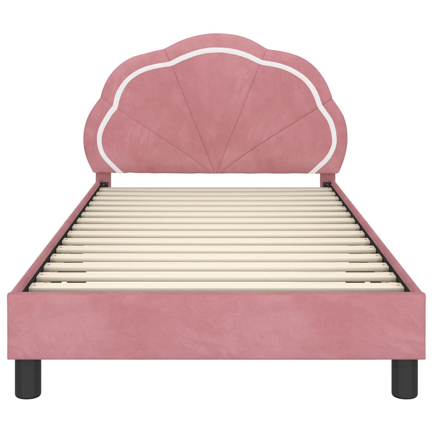 Struttura letto bambini con testata Rosa 90 x 190 cm Velluto | homemem39