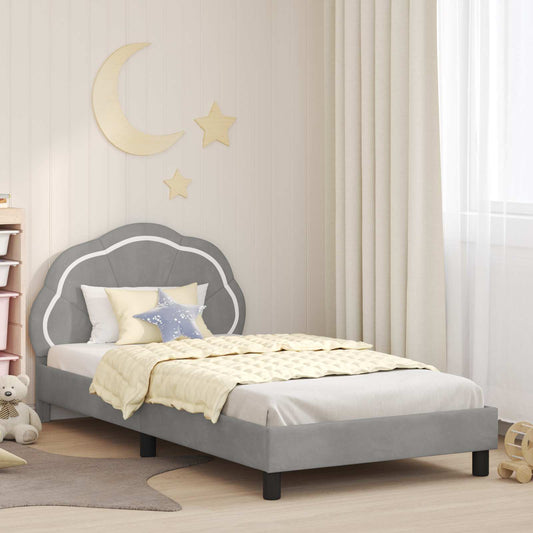 Struttura letto bambini con testata Grigio Chiaro 90 x 200 cm | homemem39