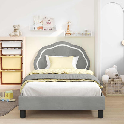 Struttura letto bambini con testata Grigio Chiaro 90 x 200 cm | homemem39