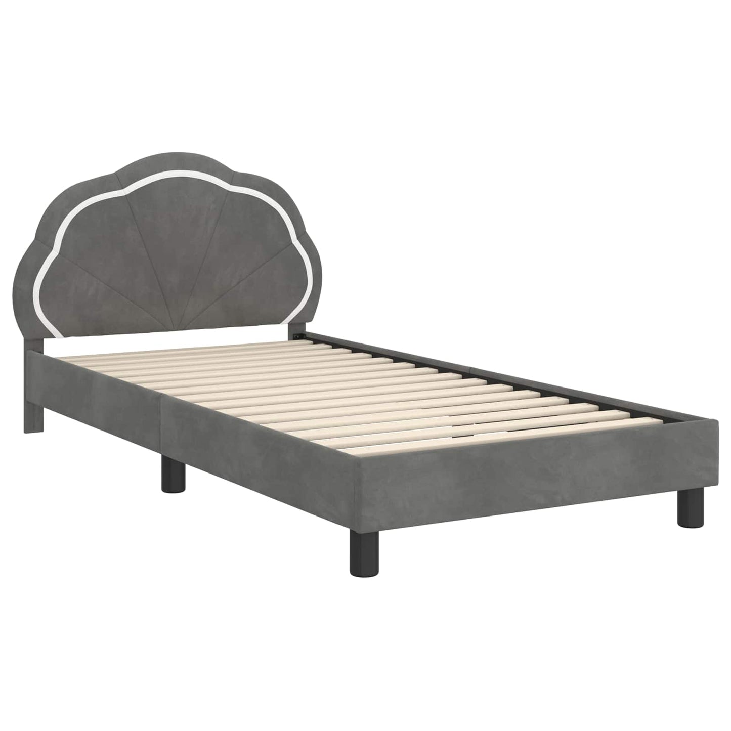 Struttura letto bambini con testata Grigio Scuro 90 x 200 cm | homemem39