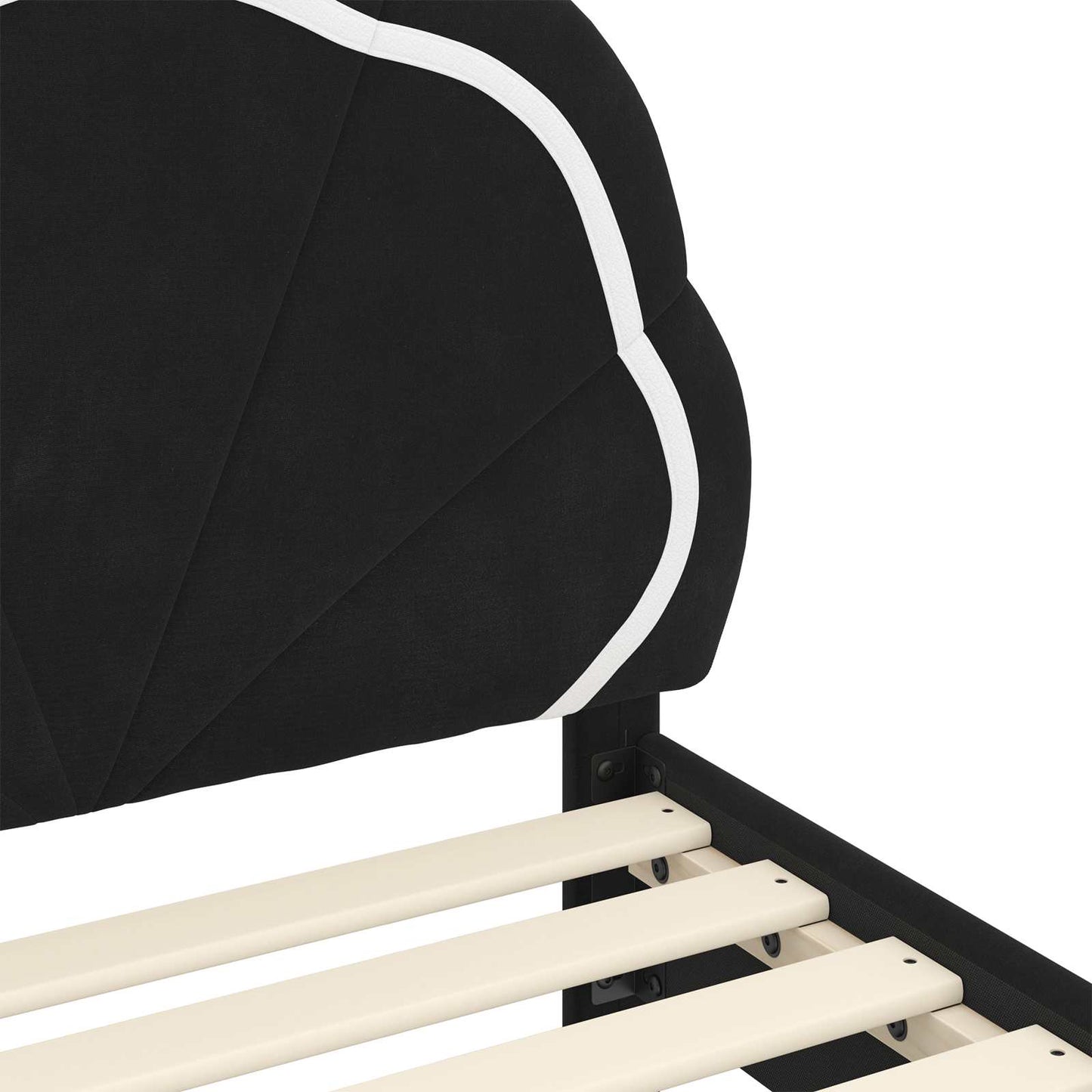 Struttura letto bambini con testata Nero 90 x 200 cm Velluto | homemem39