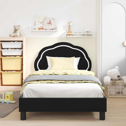 Struttura letto bambini con testata Nero 90 x 200 cm Velluto | homemem39