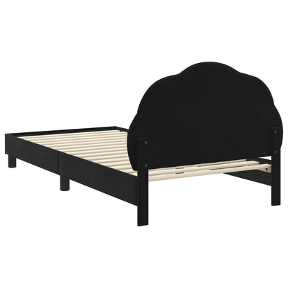 Struttura letto bambini con testata Nero 90 x 200 cm Velluto | homemem39