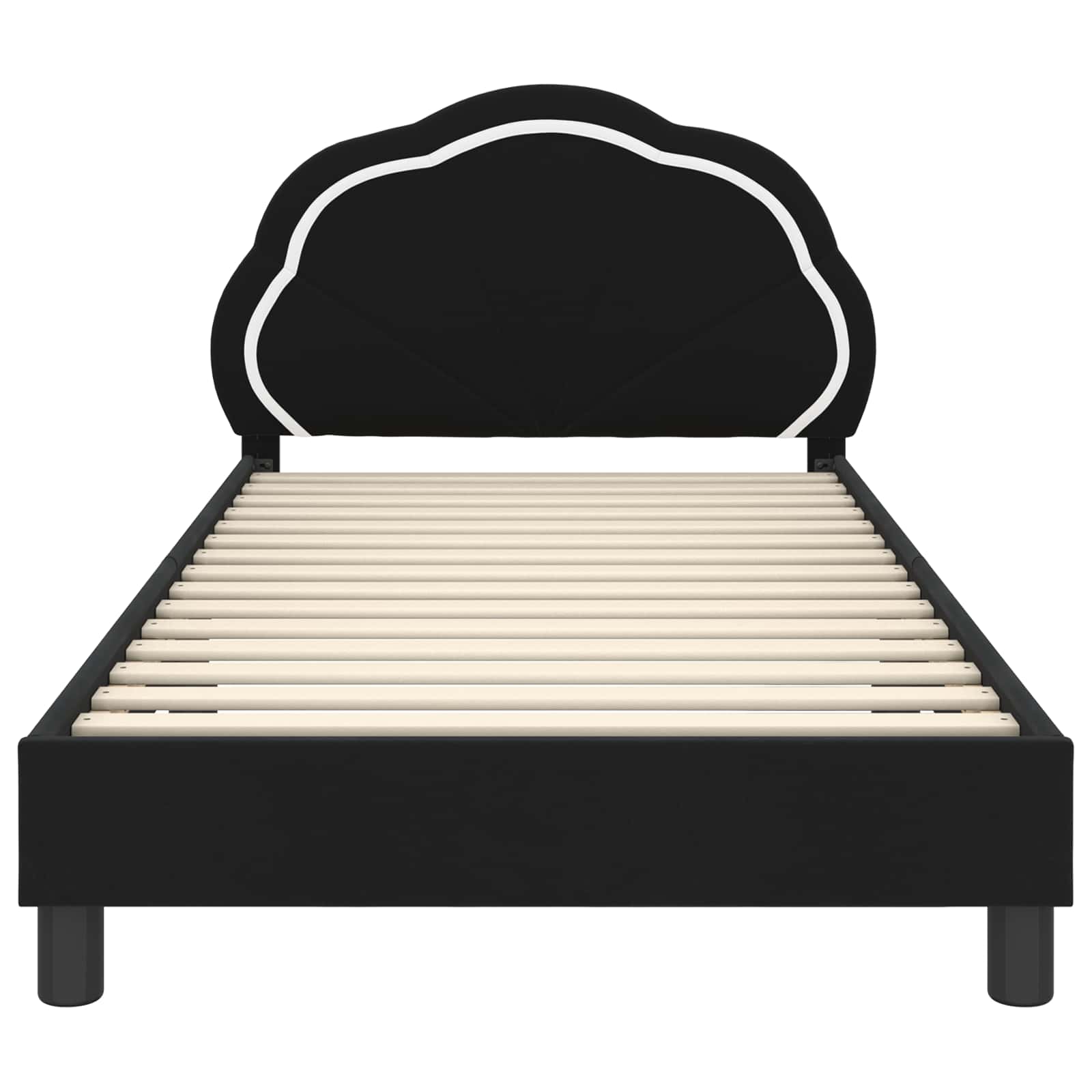 Struttura letto bambini con testata Nero 90 x 200 cm Velluto | homemem39