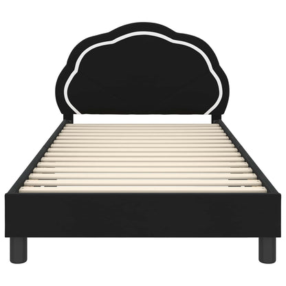 Struttura letto bambini con testata Nero 90 x 200 cm Velluto | homemem39