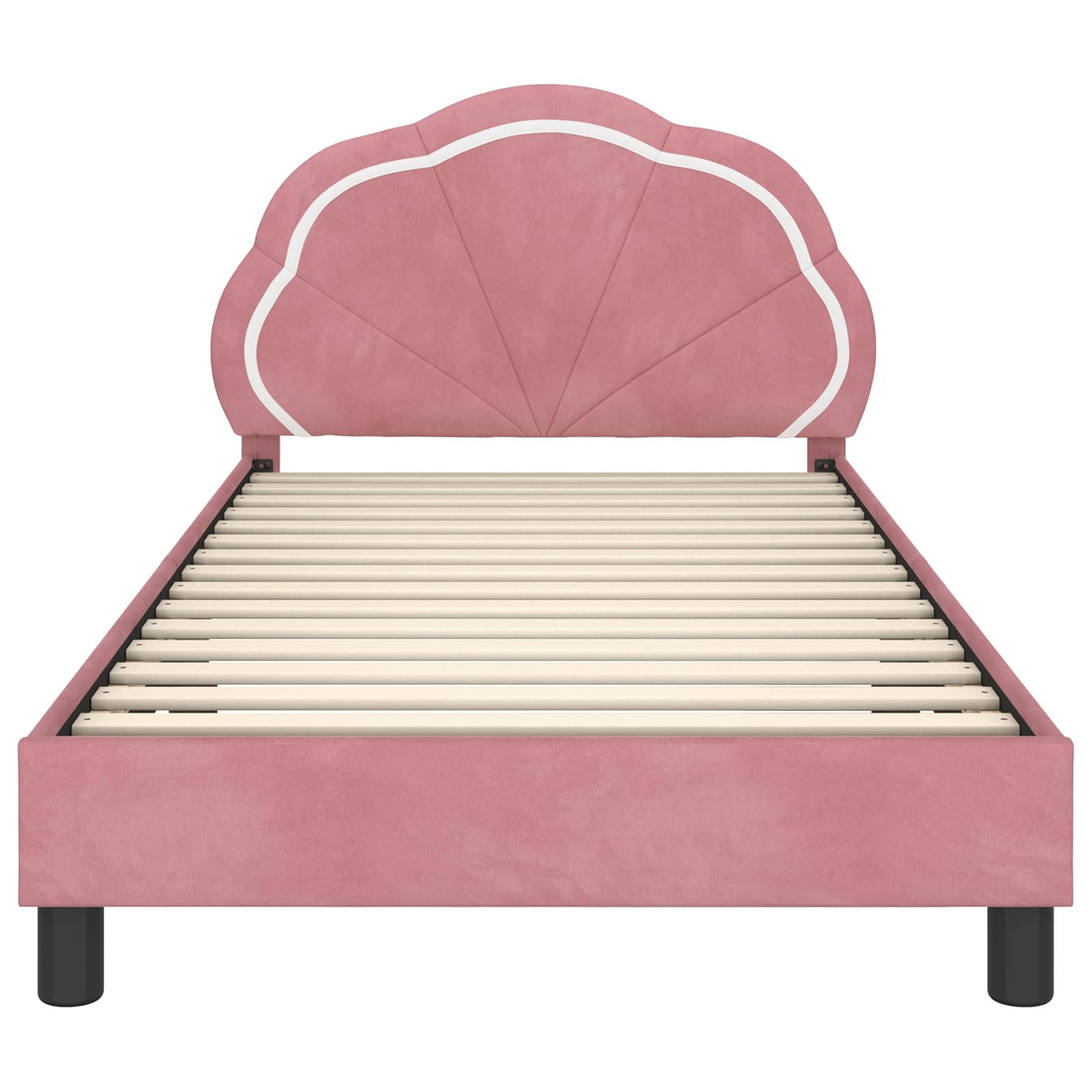 Struttura letto bambini con testata Rosa 90 x 200 cm Velluto | homemem39