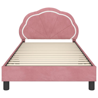 Struttura letto bambini con testata Rosa 90 x 200 cm Velluto | homemem39