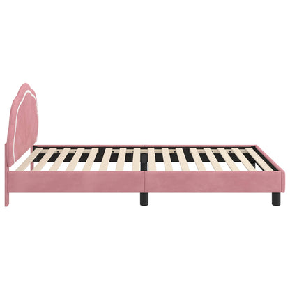 Struttura letto bambini con testata Rosa 90 x 200 cm Velluto | homemem39