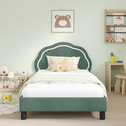 Struttura letto bambini con testata Verde Mare 90 x 200 cm