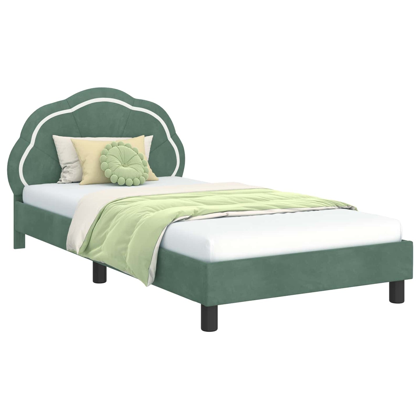 Struttura letto bambini con testata Verde Mare 90 x 200 cm