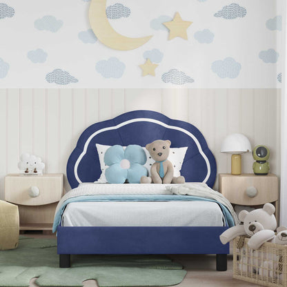 Struttura letto bambini con testata Blu Polizia 90 x 200 cm | homemem39
