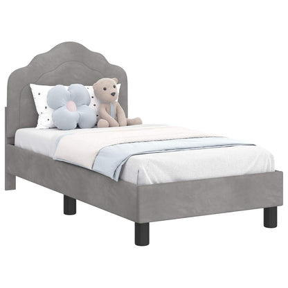 Struttura letto per bambini con testata Grigio Chiaro Velluto | homemem39