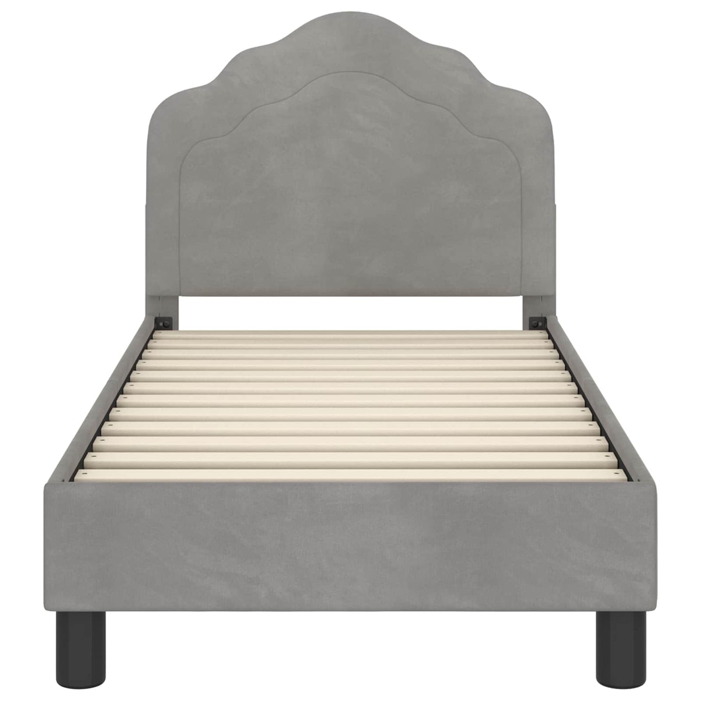 Struttura letto per bambini con testata Grigio Chiaro Velluto | homemem39