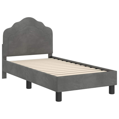 Struttura letto per bambini con testata Grigio Scuro Velluto | homemem39
