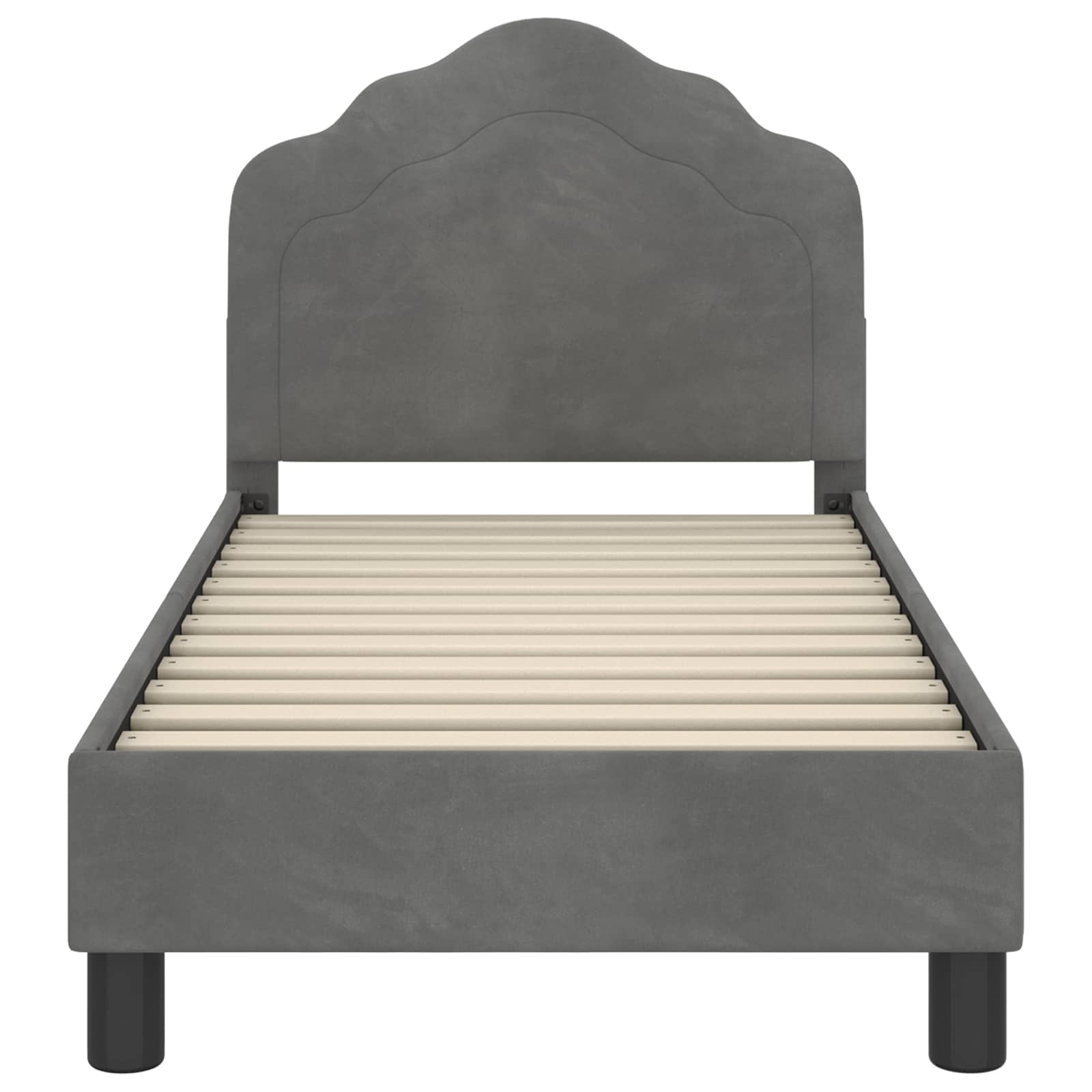 Struttura letto per bambini con testata Grigio Scuro Velluto | homemem39