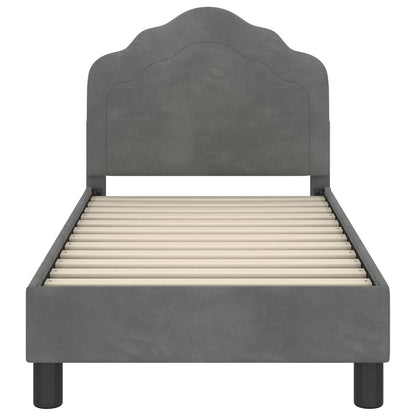 Struttura letto per bambini con testata Grigio Scuro Velluto | homemem39