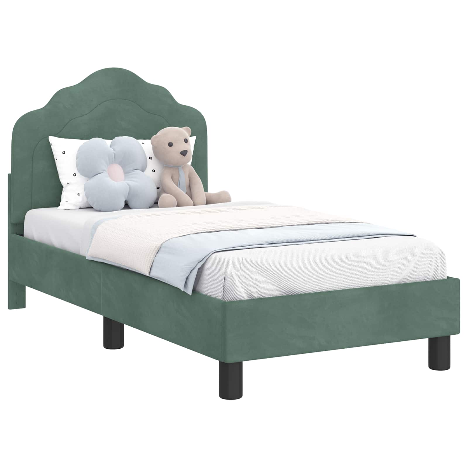 Struttura letto per bambini con testata Verde Mare 70 x 140 cm | homemem39