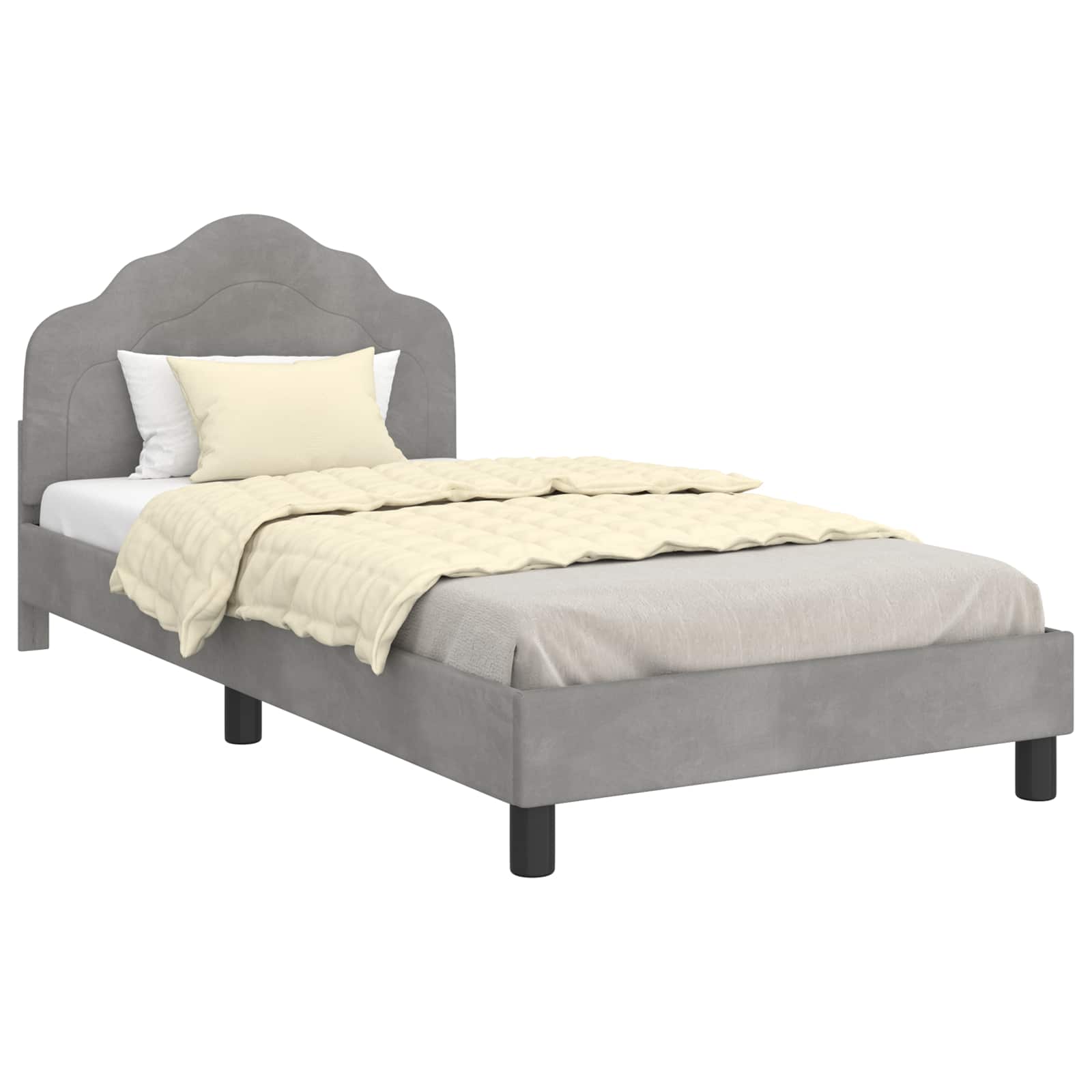 Struttura letto bambini con testata Grigio Chiaro 80 x 200 cm | homemem39