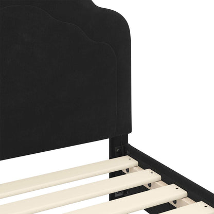 Struttura letto bambini con testata Nero 80 x 200 cm Velluto | homemem39