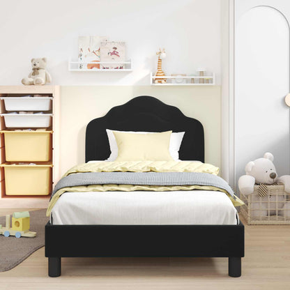 Struttura letto bambini con testata Nero 80 x 200 cm Velluto | homemem39