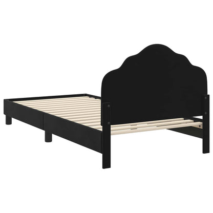 Struttura letto bambini con testata Nero 80 x 200 cm Velluto | homemem39