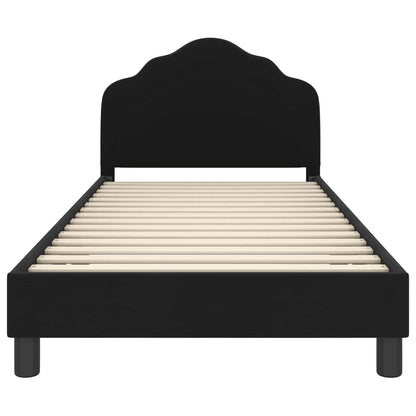 Struttura letto bambini con testata Nero 80 x 200 cm Velluto | homemem39