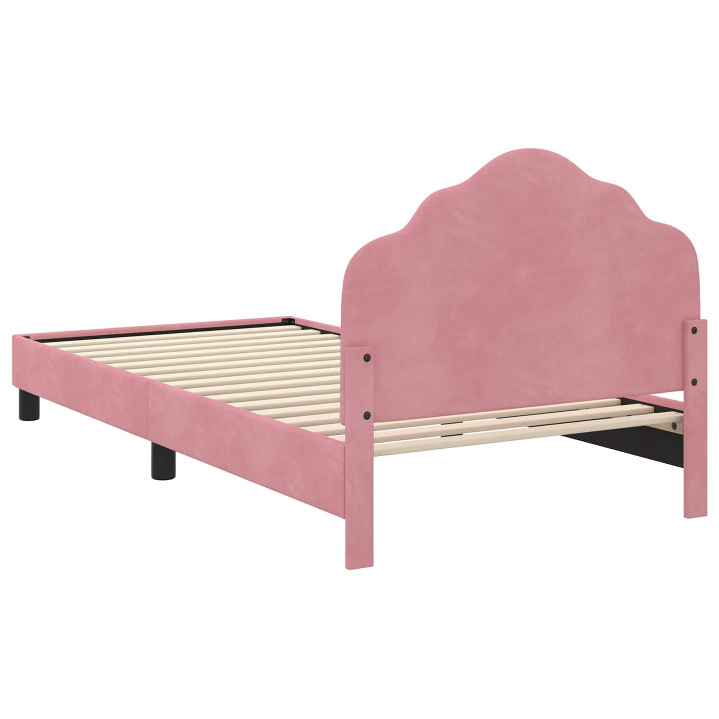 Struttura letto bambini con testata Rosa 80 x 200 cm Velluto | homemem39