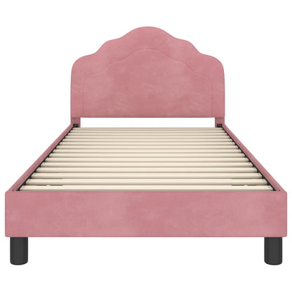 Struttura letto bambini con testata Rosa 80 x 200 cm Velluto | homemem39