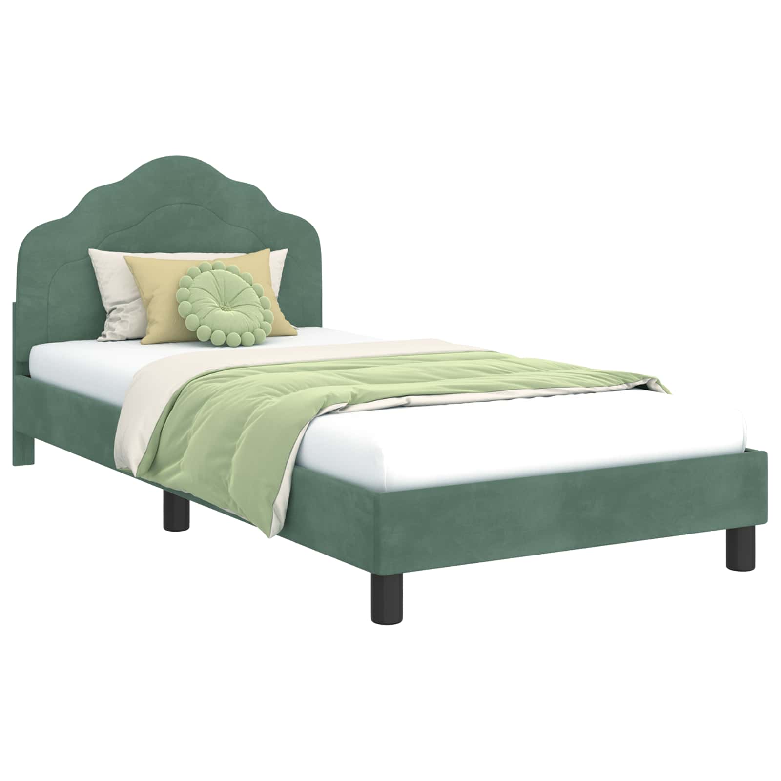 Struttura letto bambini con testata Verde Mare 80 x 200 cm | homemem39