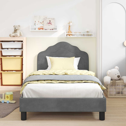 Struttura letto bambini con testata Grigio Scuro 90 x 190 cm | homemem39