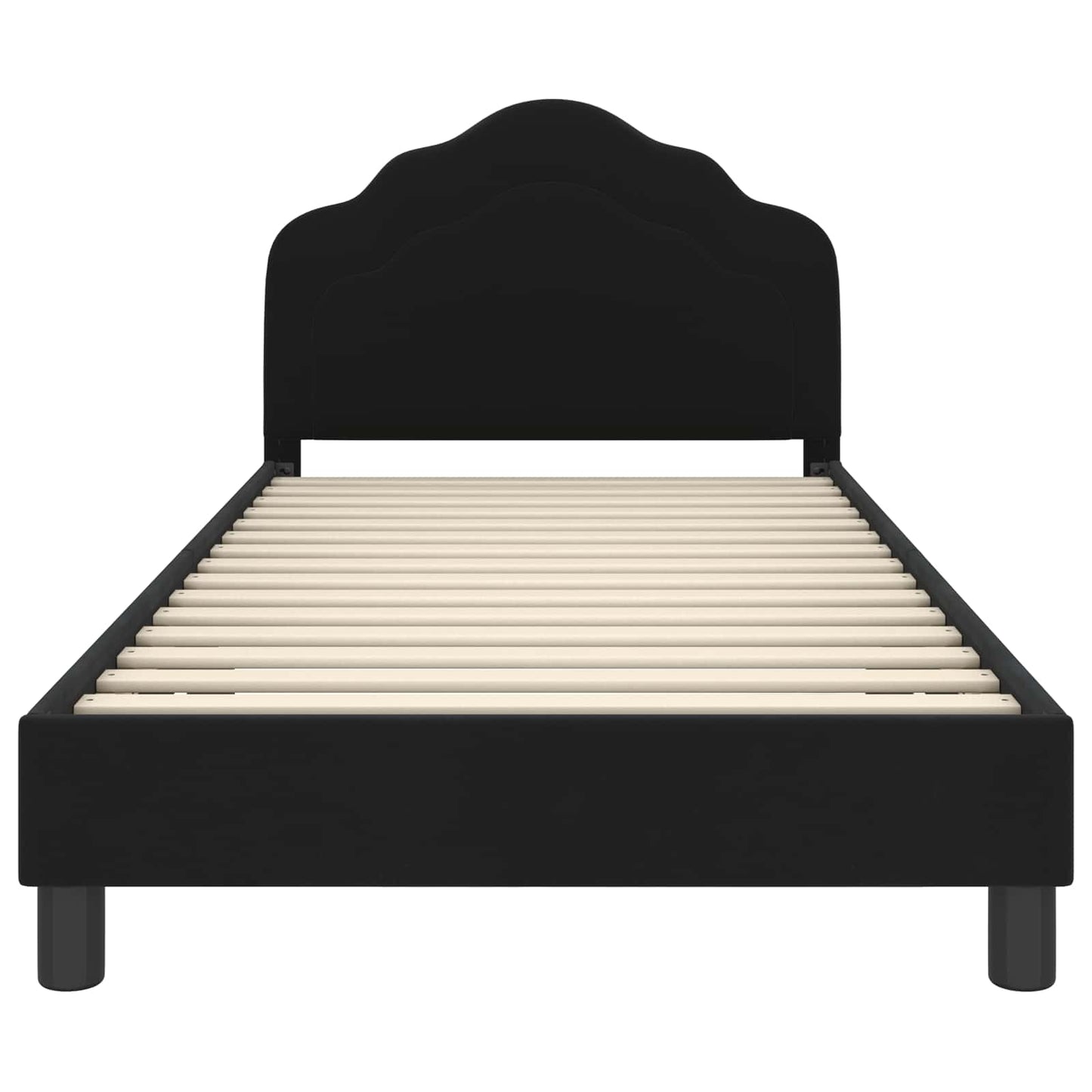 Struttura letto bambini con testata Nero 90 x 190 cm Velluto | homemem39