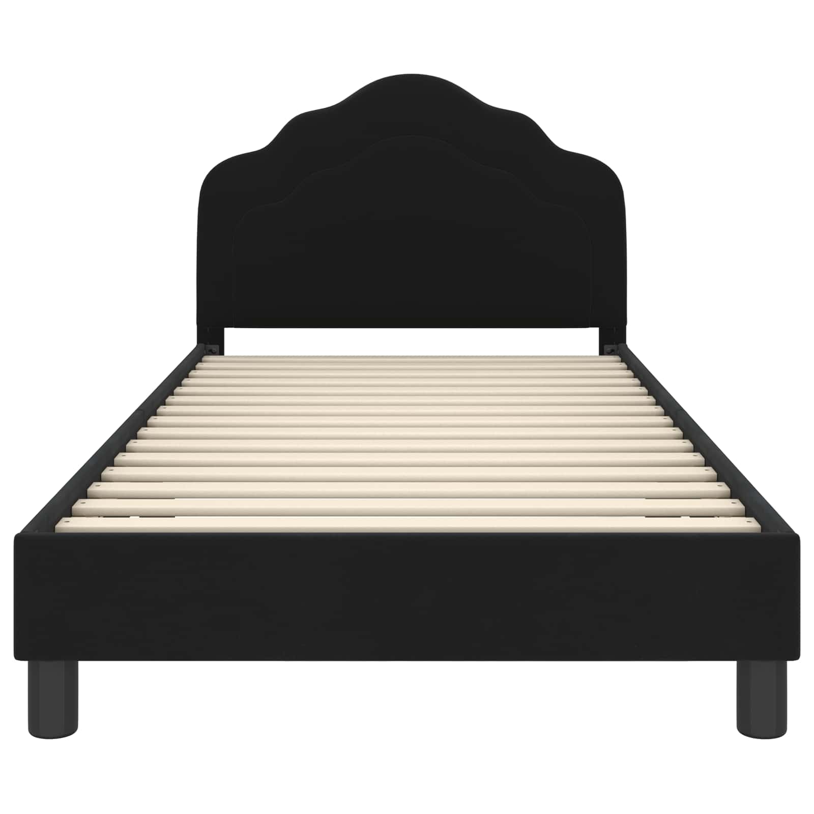 Struttura letto bambini con testata Nero 90 x 190 cm Velluto | homemem39